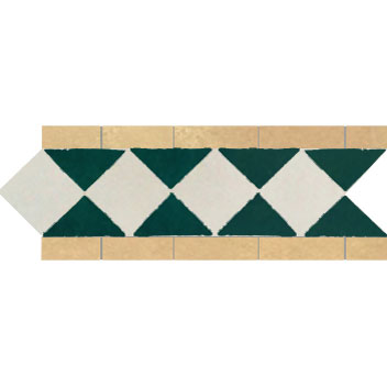 Mosaic House Moroccan tile Dfira MDV 1-24-14 White Sea Green Natural, Unglazed, Terracotta  zellige, mosaic, zellij, border, glaze, simple, traditonal 